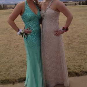 Prom / Formal Dress - Nightway- Size 8 - Sequin Sea foam Green
